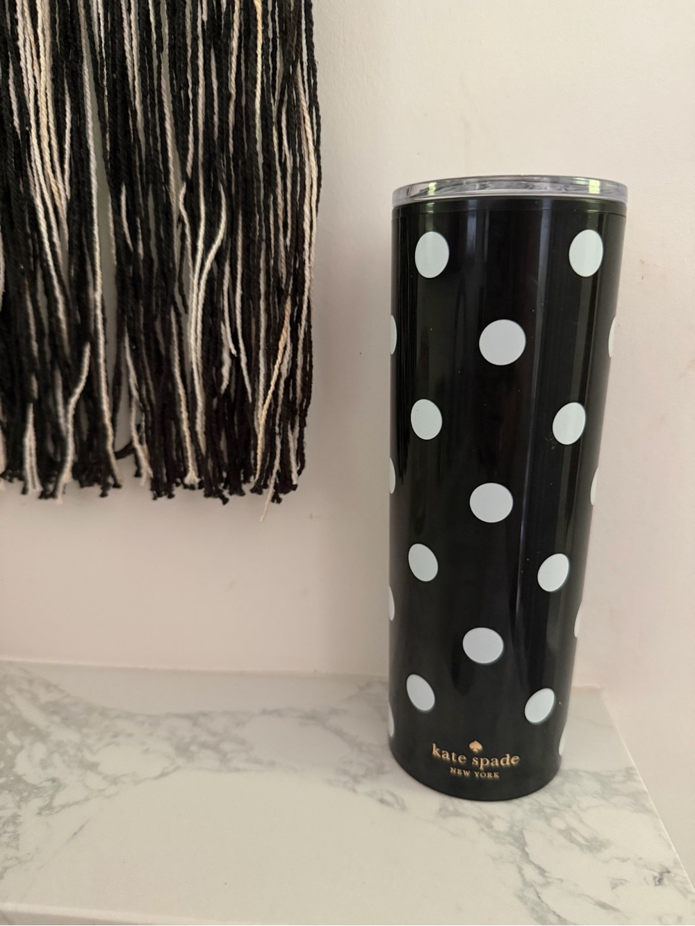 KATE SPADE Thermal tumbler Black and White polka dot